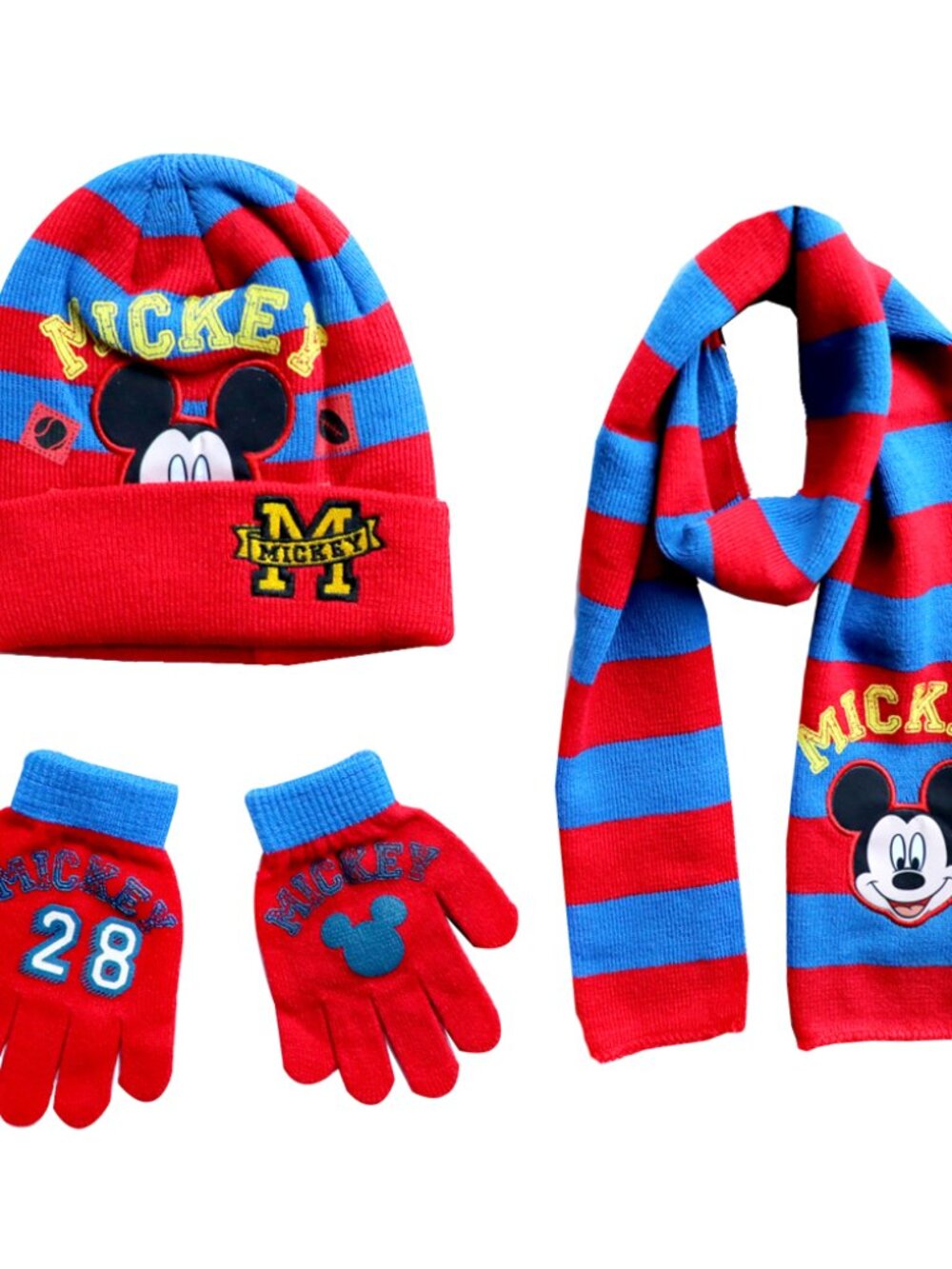 Mickey Hat Scarf Gloves Hat for Cozy Winter Days